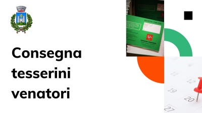 logo comune, dicitura consegna tesserini venatori, immagine tesserino venatorio, immagine calendario