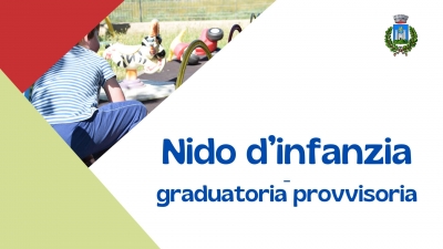 immagine di un bimbo di spalle che gioca, logo comune di gavorrano, scritta nido d'infanzia graduatoria provvisoria