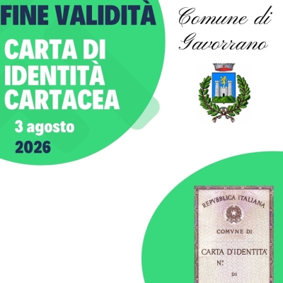 Cessazione validità carta d’identità cartacea al 3/8/2026