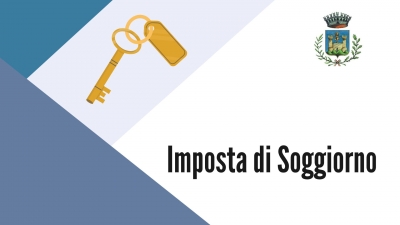 logo comune di gavorrano, disegno di chiave albgergo dorata, scritta Imposta di soggiorno