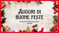 biglietto natalizio con scritto auguri dall'amministrazione comunale