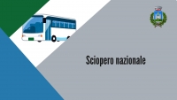 triangolo verde, triangolo celeste, figura di bus di linea, logo comune, scritta "sciopero" in nero su sfondo grigio