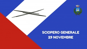 scritta sciopero generale, disegno di una x, logo comune di gavorrano