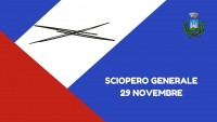 scritta sciopero generale, disegno di una x, logo comune di gavorrano