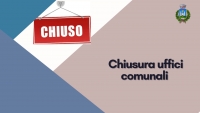 cartello rosso con la scritta chiuso, logo del comune di gavorrano, scritta chiusura uffici comunali 18 aprile
