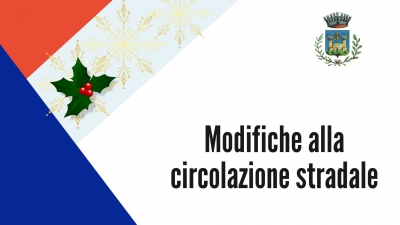 triangolo rosso, triangolo blu,stelle di natale, logo del comune di gavorrano, scritta "modifiche circolazione stradale"