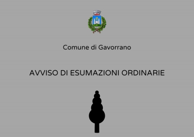 sfondo grigio, logo comune di gavorrano, scritta avviso esumazioni ordinarie in nero, sfondo grigio