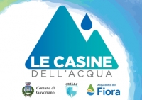 scritta casina dell'acqua, logo comune, logo proloco grilli, logo acquedotto del fiora