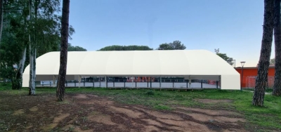 rendering della copertura della pista di pattinaggio