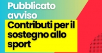 sfondo giallo con scritta contributi sport