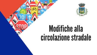 triangolo rosso, triangolo blu, immagine carta di poste italiane, logo del comune di gavorrano, scritta "modifiche circolazione stradale"
